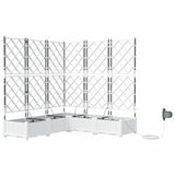 Garden Planter 5 pcs White 120 x 120 x 126 cm Plastic 42002923
