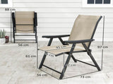 Set of Two Folding Outdoor Chairs - Brown/Black T3398P327964