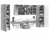 Bathroom Furniture Set 6 pcs Concrete Grey 3407202