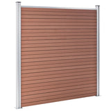 WPC Fence Set 7 Square + 1 Slanted 1311x186 cm Brown 3053221