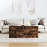 Coffee Table with Drawers Smoked Oak 100x100x40 cm 3328403