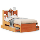 Bookcase Bed without Mattress Wax Brown 75x190 cm Small Single Solid Wood Pine 3308986