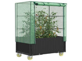 Raised Bed with Cover and Wheels Rattan Look 80x50x182 cm 4015822