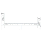 Metal Bed Frame without Mattress with Footboard White 90x200cm 376562