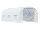 4.5 x 2 x 2 m Polytunnel Greenhouse, Walk-in Green House for Garden with Mesh Windows, Galvanised T3398P315848