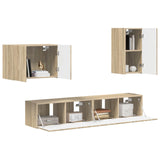 TV Wall Cabinet Set 4 pcs Sonoma Oak Engineered Wood 3408936