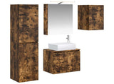 Bathroom Cabinet Set 5 pcs Smoked Oak 50 x 14.5 x 70 cm 3407315