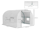 245 x 200cm Polytunnel Greenhouse - White T3398P320033