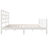 3101344 Bed Frame without Mattress White Solid Wood 120x200 cm