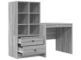Desk with Drawer with Shelf with Storage 2 pcs Grey Sonoma 3337342