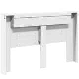 Storage Headboard with LED White Engineered Wood 3418682