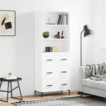 Highboard White 69.5x34x180 cm Engineered Wood 3189381