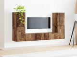 TV Cabinet Set 6 pcs Old Wood Engineered Wood 3409112