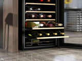 24 Bottle Wine Fridge, 65 Litre Capacity, 43cm Freestanding Wine Cooler Fridge with Glass Door, LED T3398P344474