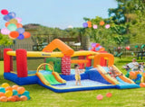 4 in 1 Kids Bouncy Castle Extra Large Double Slides & Trampoline Design Inflatable House Pool T3398P348073