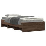 Bed Frame without Mattress Brown Oak 75x190 cm Small Single Engineered Wood 3295715