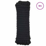 Boat Rope 9 m 2 Black Polyester 42029786