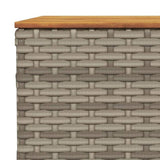 Garden Table Grey 55x55x36 cm Poly Rattan Acacia Wood 365909