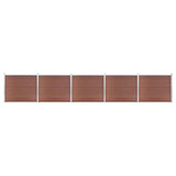 Fence Panel Set WPC 872x146 cm Brown 3070454