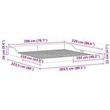 Bed Frame White 200 x 220 cm Solid Pine Wood 873383
