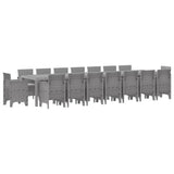 Garden Dining Set with Cushions 17 pcs Light Grey PP 3378669