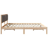 Bed Frame with Headboard Taupe 200 x 200 cm Solid Pine Wood 3394241