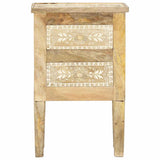 Hand Painted bedside Cabinet 40x30x60 cm Solid Mango Wood 286161