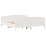 Bed Frame without Mattress White 200x200 cm Solid Wood Pine 3301777