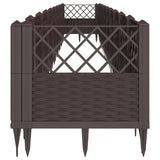 Garden Planter with Pegs Brown 363.5x43.5x43.5 cm PP 368026