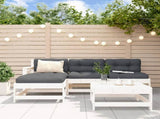 5 Piece Garden Lounge Set White Solid Wood Pine 3186530