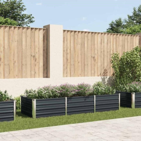 Garden Raised Bed Anthracite 240x80x45 cm Galvanised Steel 45727