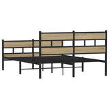 Metal Bed Frame without Mattress Sonoma Oak 150x200 cm King Size 3308470