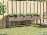 Garden Planters with Shelf 2 pcs Grey 90x40x75 cm Poly Rattan 3210509
