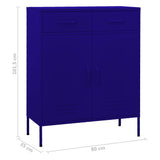 Storage Cabinet Navy Blue Steel Medium Storage Cabinet 336154