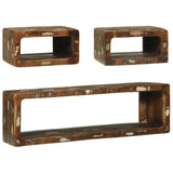 TV Cabinet Set with Shelf 3 pcs Multicolour Solid Reclaim wood 4104540