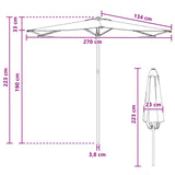Garden Parasol 270 x 270 cm Polyester Rectangular Cream 42036186