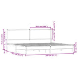 Metal Bed Frame without Mattress Brown Oak 200x200 cm 3301412