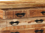 Sideboard with 3 Drawers 80x30x65 cm Solid Rough Wood Mango 351690