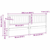 Upholstered Headboard Brown 200 cm Solid Pine Wood 879046