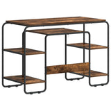 Desk with Storage Smoked Oak 113.5 x 52 x 75.5 cm 8008034