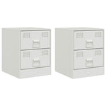 ZNTS Bedside Cabinets 2 pcs White 34.5x39x44 cm Steel 841630