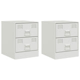 ZNTS Bedside Cabinets 2 pcs White 34.5x39x44 cm Steel 841630