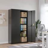 File Cabinet Black 105x40x180 cm Steel 339770