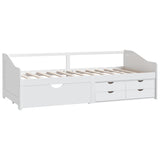 3-Seater Day Bed without Mattress White Solid Pinewood 90x200cm 322170
