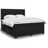 Box Spring Bed with Mattress Black 200x200 cm Velvet 3291016