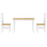 3 Piece Dining Set PANAMA White Solid Wood Pine 3345196