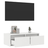 TV Cabinet with LED Lights White 75x35.5x25 cm 860229