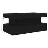 Coffee Table with LED Lights Black Oak 90x50x40 cm 862256