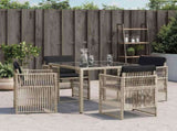 Garden Chairs with Cushions 4 pcs Light Grey Poly Rattan 364971