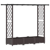 Raised Bed with Trellis and Roof Brown 164 x 40 x 123 cm PP 42032516